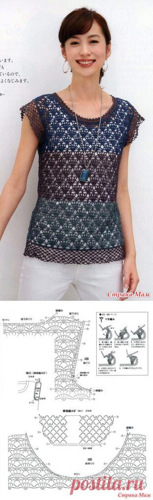 Нежный ажурный топ с крылышками. Крючок. - ВЯЗАНАЯ МОДА+ ДЛЯ НЕМОДЕЛЬНЫХ ДАМ - Страна Мам