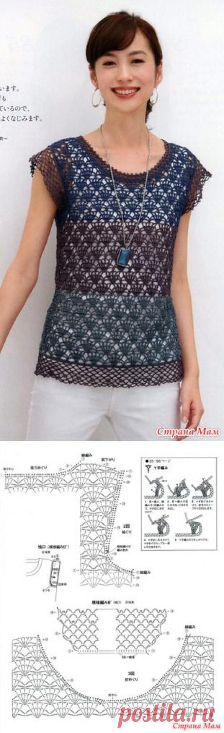 Нежный ажурный топ с крылышками. Крючок. - ВЯЗАНАЯ МОДА+ ДЛЯ НЕМОДЕЛЬНЫХ ДАМ - Страна Мам