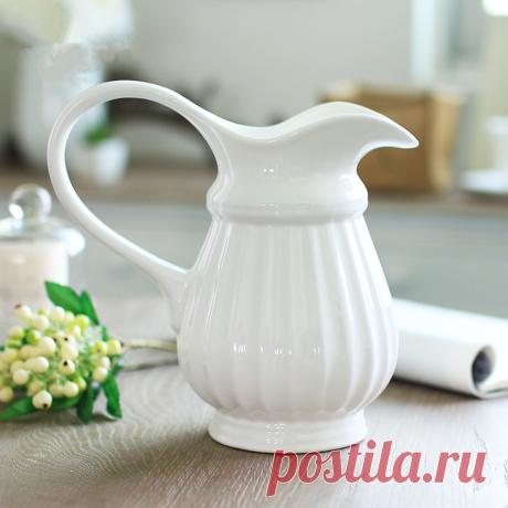 pot cookware Picture - More Detailed Picture about 2016 engrave short mouth flower pot with handle decorative ceramic vase ceramic flower vase porcelain vase in milk jug shape Picture in Vases from money money money | Aliexpress.com | Alibaba Group