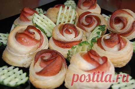 Колбасные розочки.
