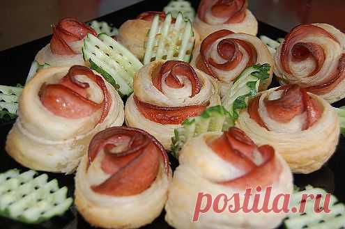 Колбасные розочки.