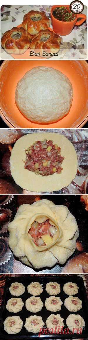 Пирожки с мясом и картошкой(бездрожжевые)