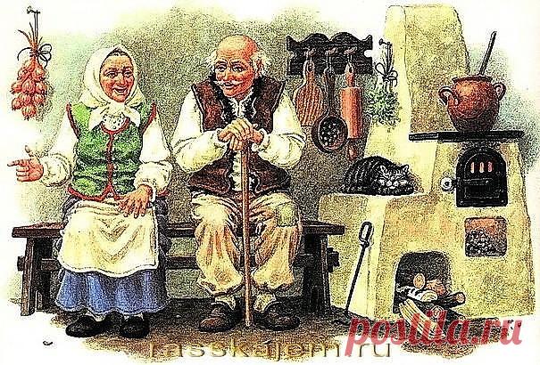 Царь с царицей за столом 
Свита царская при нём. 
Разговор завёл премьер: 
