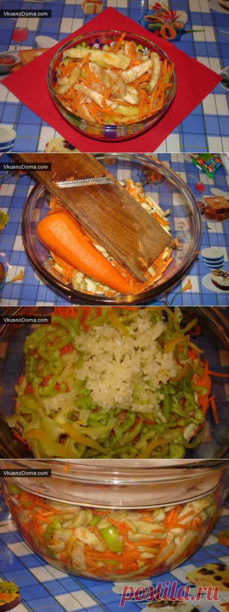 Острый салат из баклажана и морковки