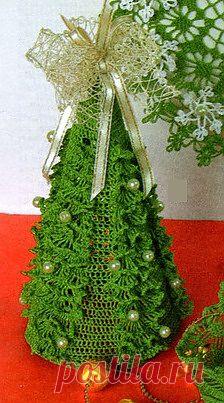 Вяжем елочку крючком.