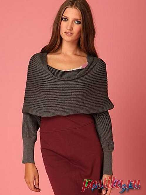 Изучаем процесс вязания шарфа трансформера спицами