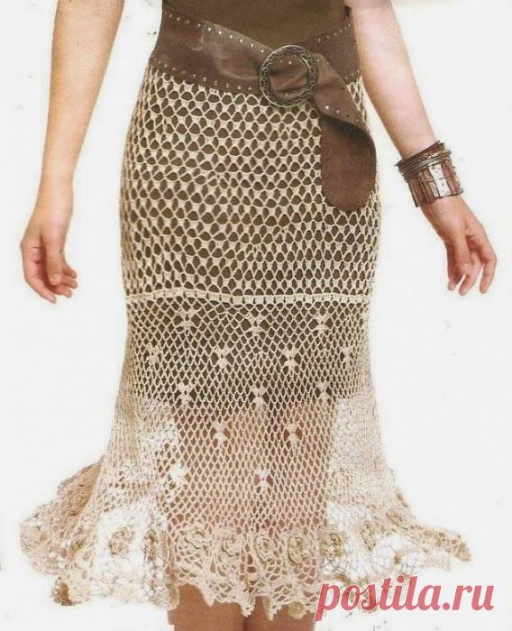 Ivelise Feito à Mão: Saia Rendada Em Crochê