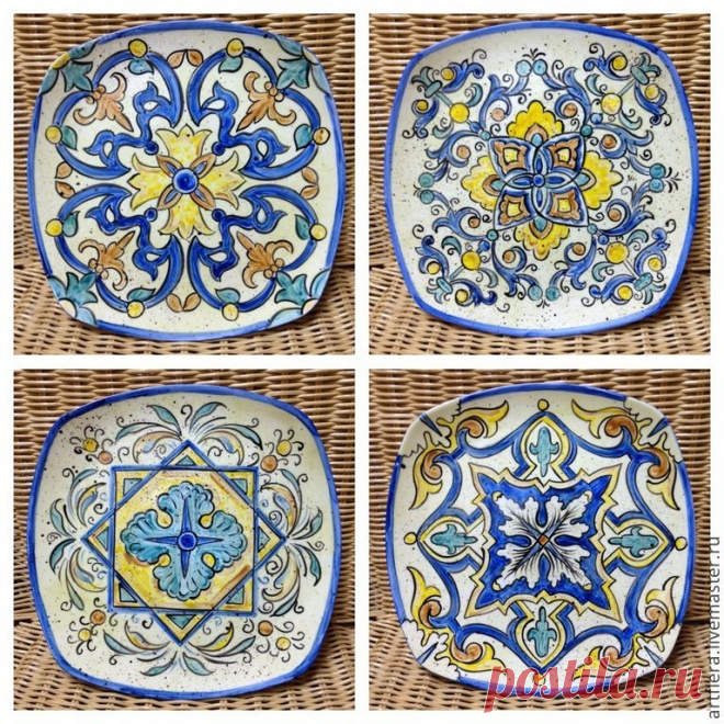 http://www.livemaster.ru/item/9941097-posuda-tarelki-na-stenu-majolika