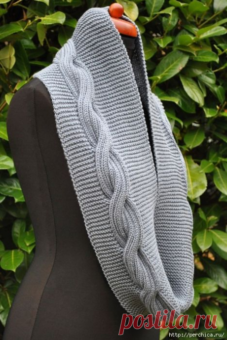 Подборка узоров спицами для шарфа-снуд