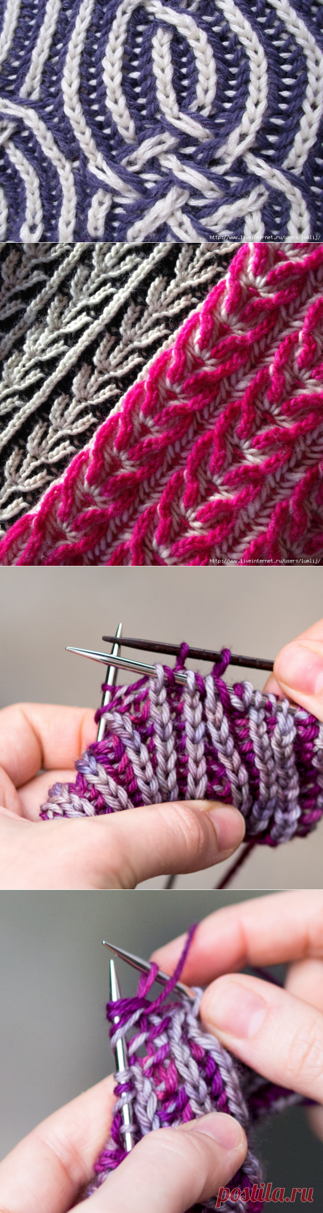 Техника вязания Brioche Stitches.