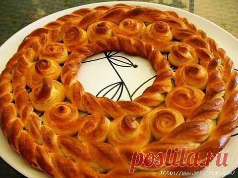 Кружевное солнышко-колесо из дрожжевого хрущевского теста..