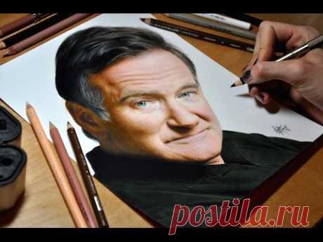 Drawing Robin Williams - YouTube
