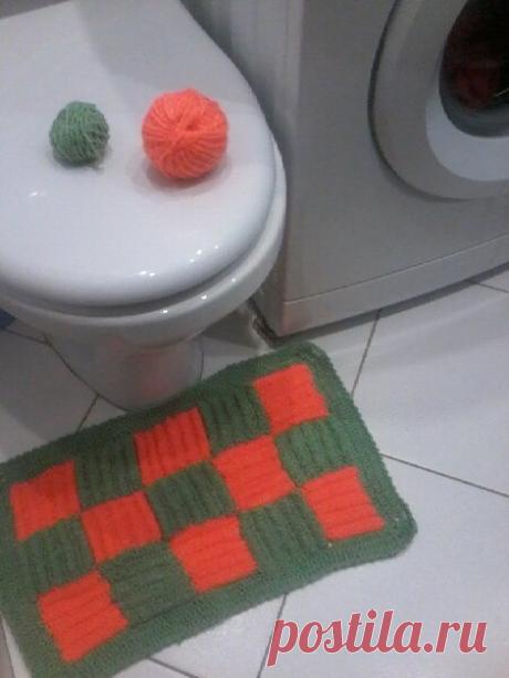 Коврик в ванную крючком из остатков пряжи | Vezana | Яндекс Дзен