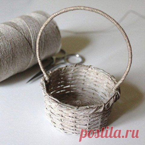 Корзинка из джутового шпагата