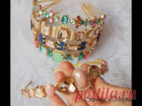 TIARA DE METAL COM PEDRARIAS