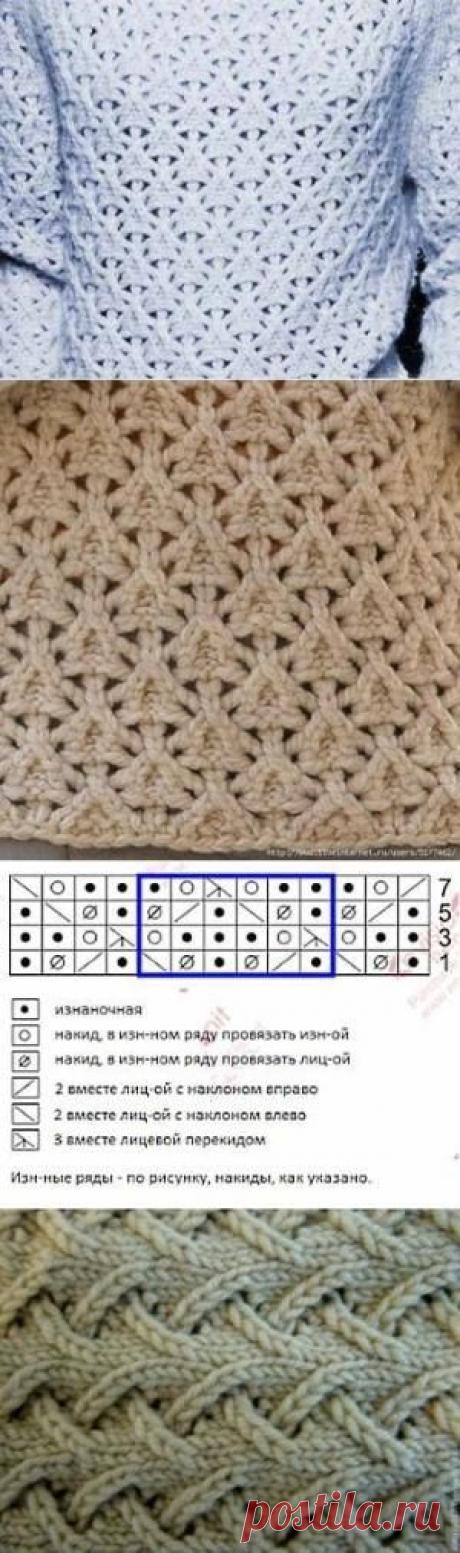 Необычный узор для вязания спицами / Вязание спицами / Вязание спицами для начинающих by geneva