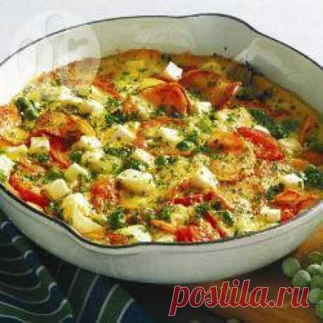 Испанский омлет с картофелем, брынзой и помидорами