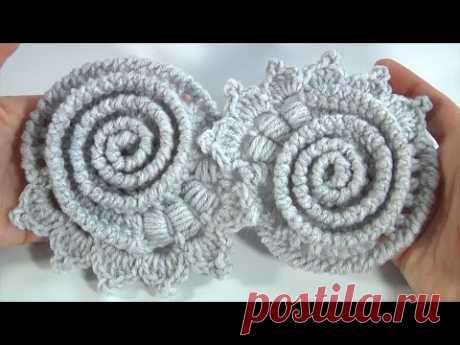 Super!!! Crochet Motif in Freeform Technique/Scrumble looks great!!! Step by Step Video Tutorial