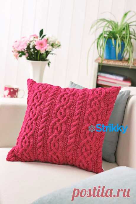 Подушка Hibiscus Twist от Lucinda Ganderton’, вязаная спицами | Strikky.ru