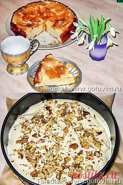 Запеченый крем из ряженки с яблоками и орехами. Фото-рецепт / Готовим.РУ