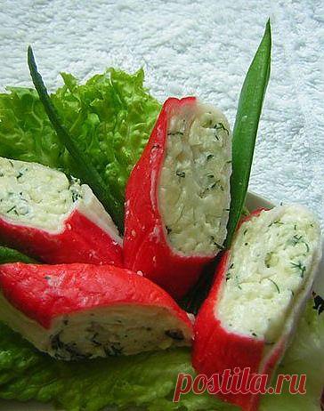 Закуска на праздник - фаршированные крабовые палочки!