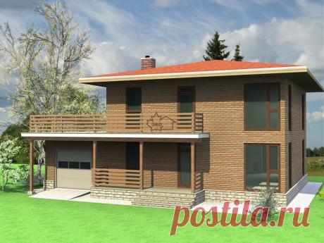 Проект двухэтажного дома из SIP панелей - К2-285 - Экодомстрой