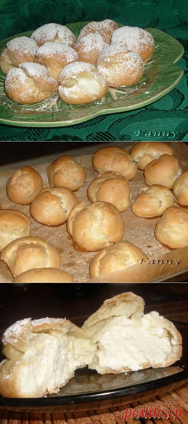 Заварные пирожные с творожной начинкой