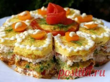 Закусочный торт новогодний - кулинарный рецепт с фото