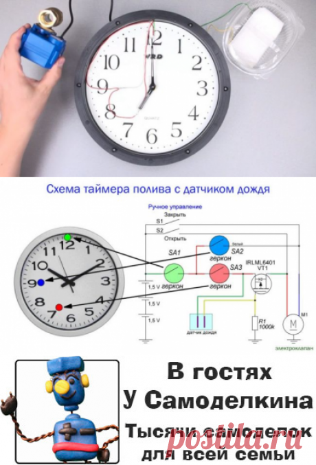 Таймер полива из настенных часов