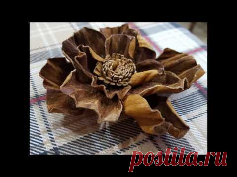 Кожаный цветок из старых перчаток.