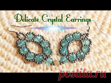 💝 Delicate Crystal Earrings 💝 DIY crystal and Seed bead earrings (0101)