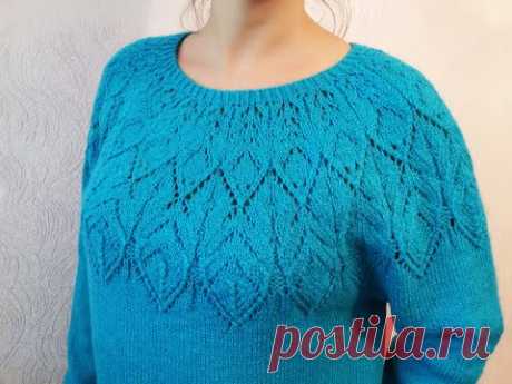 КОФТОЧКА  ,,ЛАВАНДА,, КРУГЛАЯ КОКЕТКА. SWEATER ROUND YOKE/ÖRGÜ KAZAK/SUÉTER TEJIDO/MAGLIONE A MAGLIA