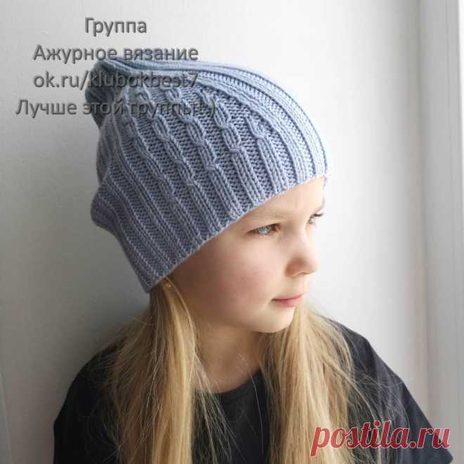 Шапочка спицами | Клубок