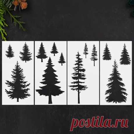 Набор из 4 х Трафаретов для Рождественской Ёлки Многоразовые - Temu Moldova
