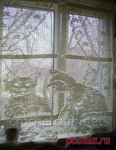 Вязаная штора