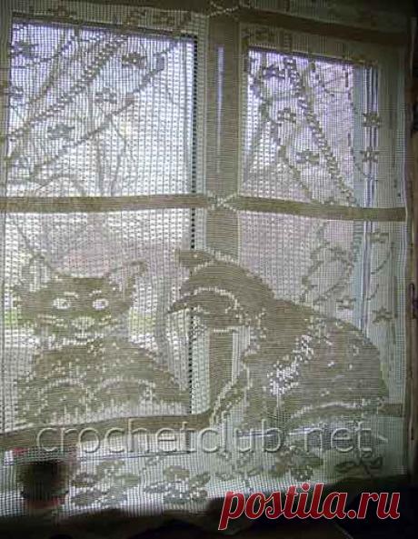 Вязаная штора