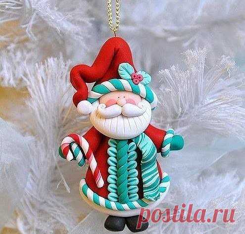 Ёлочные игрушки из полимерной глины.