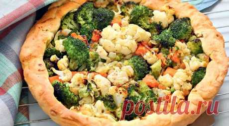 Пирог с цветной капустой, брокколи и тыквой, пошаговый рецепт с фото
