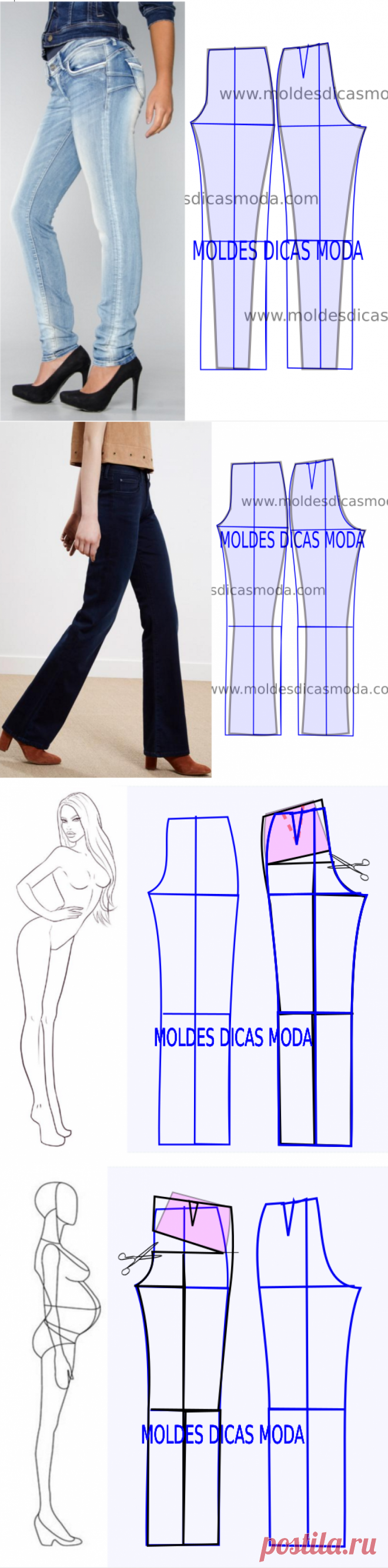 Detalhes e design de calças - Moldes Moda por Medida
