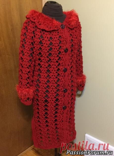 Ажурное пальто с воротничком и шлицами по бокам. - запись пользователя Irina (Ирина) в сообществе Вязание крючком в категории Вязание крючком. Ваши работы здравствуйте девочки,хочу вам показать рисунок крючком который случайно попался на интернете.Описание было завуалировано в "паутине" сайта перейдите сюда ,откройте по стрелке ...