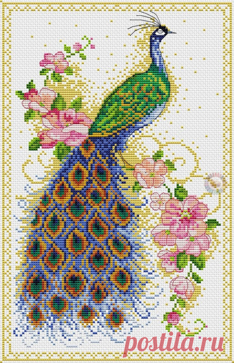 Free peacocks cross stitch charts: