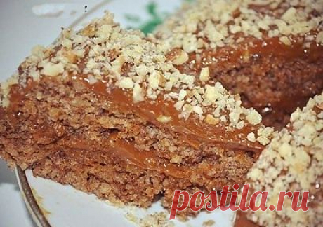 Ореховый торт без муки и масла для микроволновки или духовки..