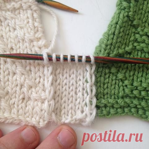 How to seam two finished pieces of knitting with a knitted section, this technique can be particularly useful if you are making a blanket with many squares, or have made a garment that needs a little extra room. This seaming is easily removed as all you have to do is rip it out the same way you would with any knit fabr