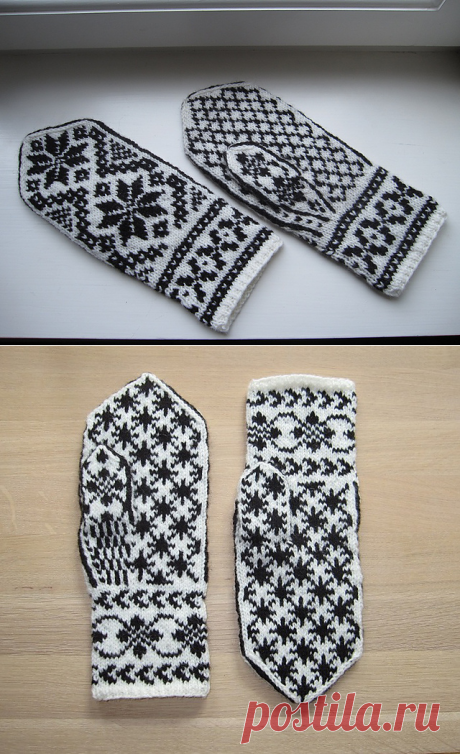 Варежки спицами
