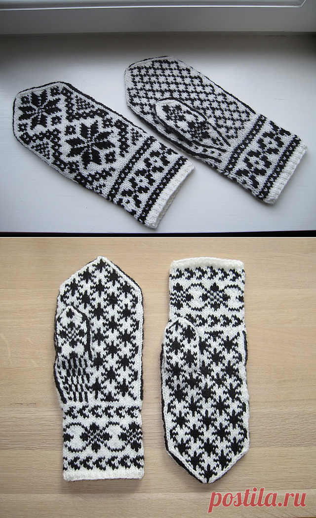 Варежки спицами