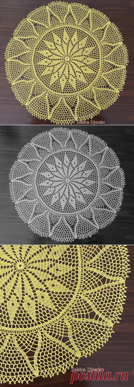 Crochet Heklanje: Velika žuta salveta - Moj rad 192