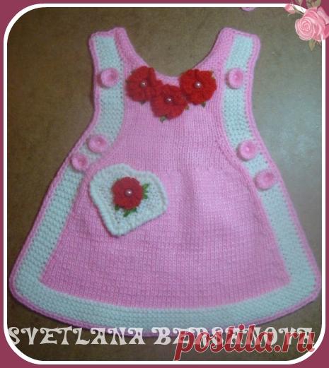 ВЯЖЕМ ТЕПЛЫЙ САРАФАН ДЛЯ ДЕВОЧКИ .