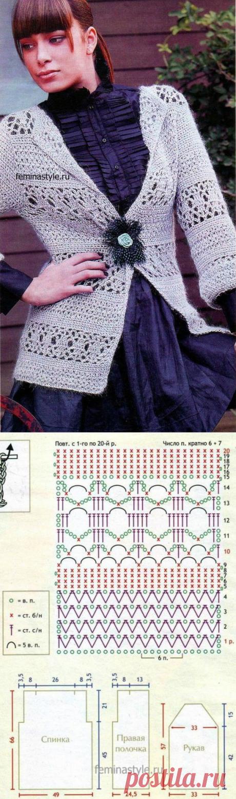 Жакет &quot;Вечерний блюз&quot; выполненный крючком / Рукоделие / Домоводство / Женские секреты / Женский стиль