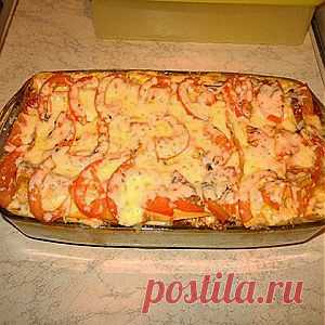 Вегетарианская картошка с грибами в духовке