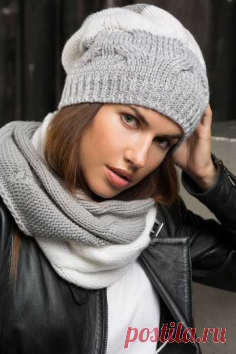 Купить Двухцветный комплект из шапки и снуда (Шерсть 80%, Полиакрил 20%, Серый Белый), за 2 956 руб в интернет-магазине LEKSO.ru. Размер: One size (56-58), артикул: 5077-01-45.